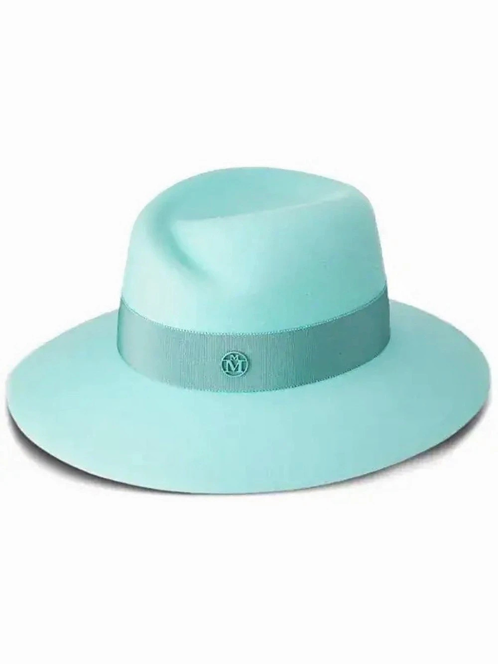 Maison Michel Virginie Wool Felt Fedora Hat in Blue medium